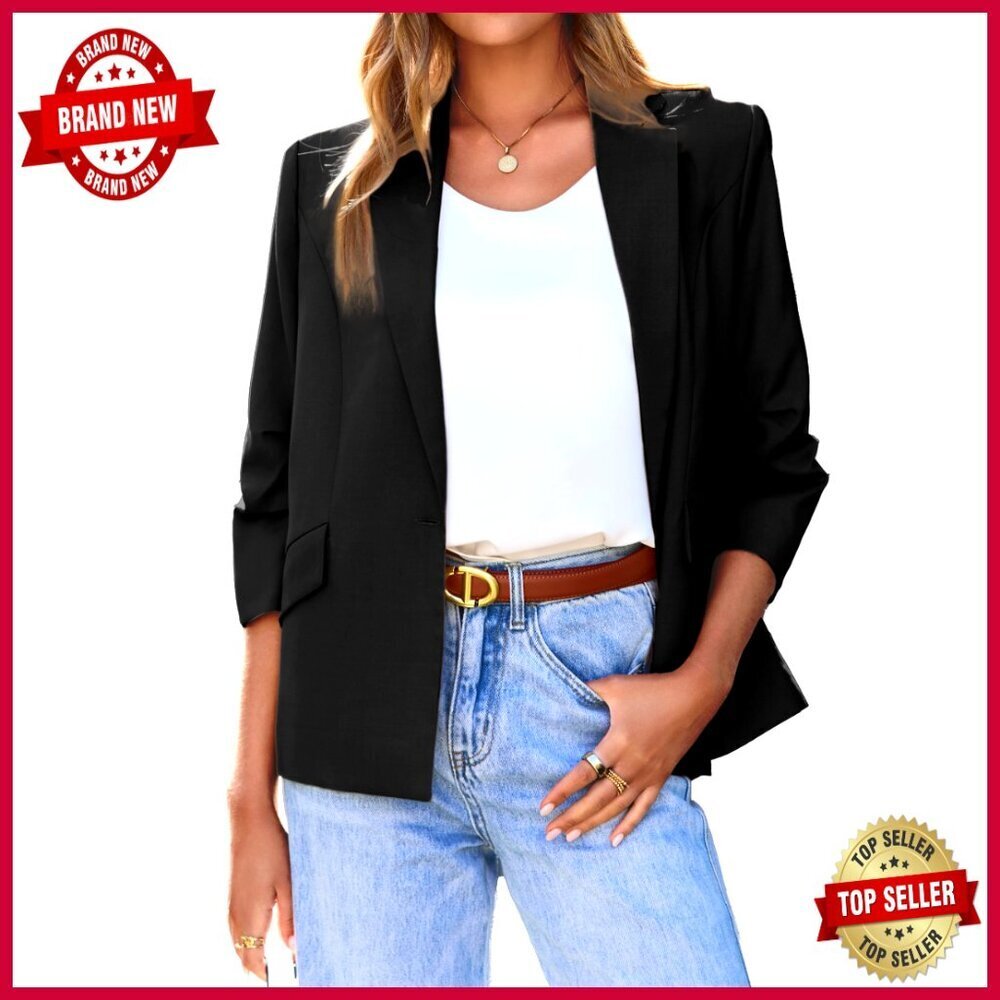 Lightweight 3/4 Sleeve Blazer for Business Casual Work Wear